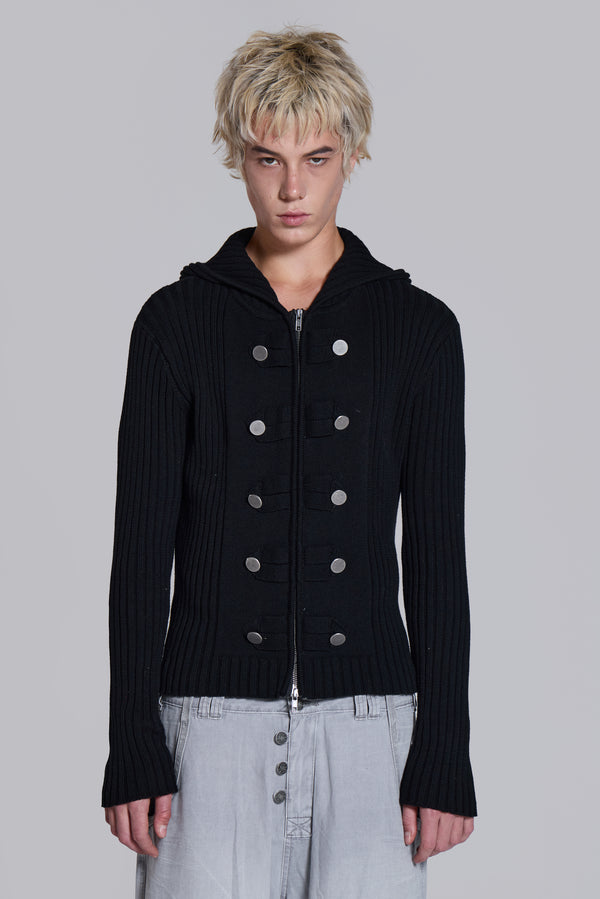 Hooded Military Knit Jumper
