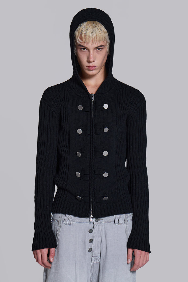 Hooded Military Knit Jumper