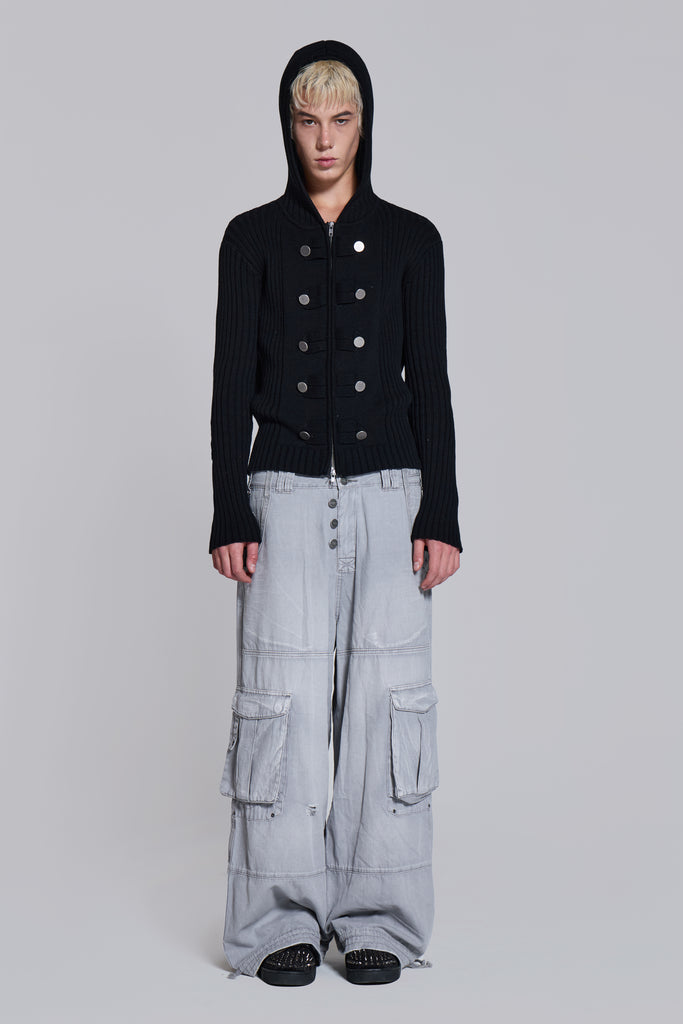 Hooded Military Knit Jumper