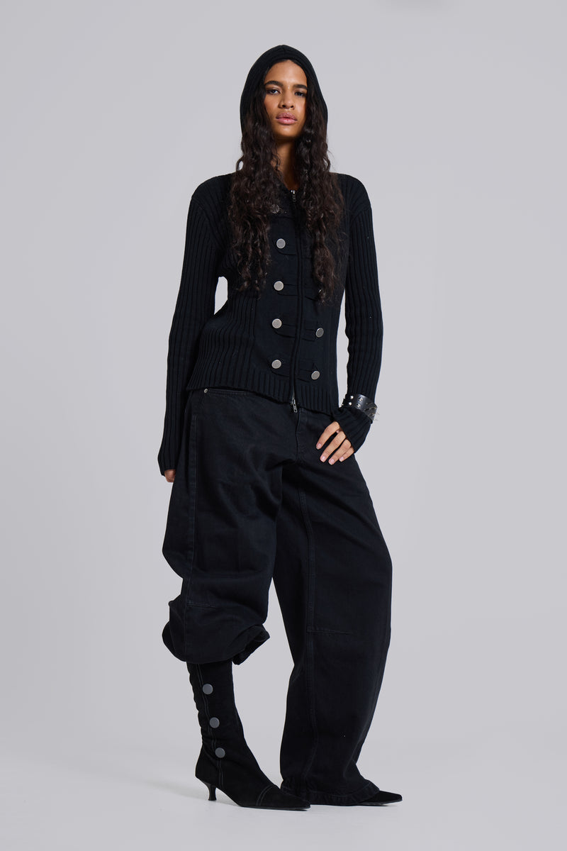 Hooded Military Knit Jumper