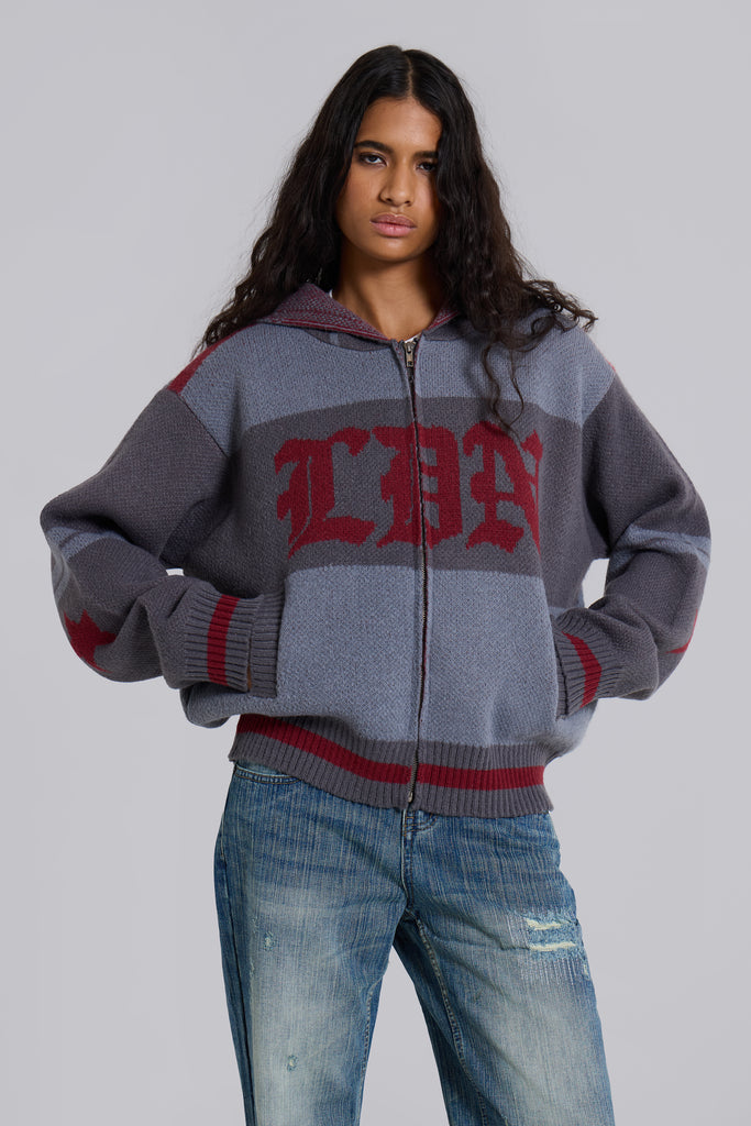 LDN Knitted Zip-Up Hoodie