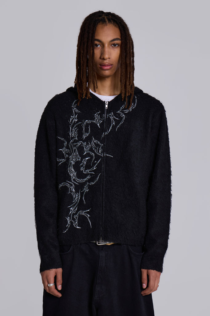 Scratch Mohair Zip-Up Hoodie