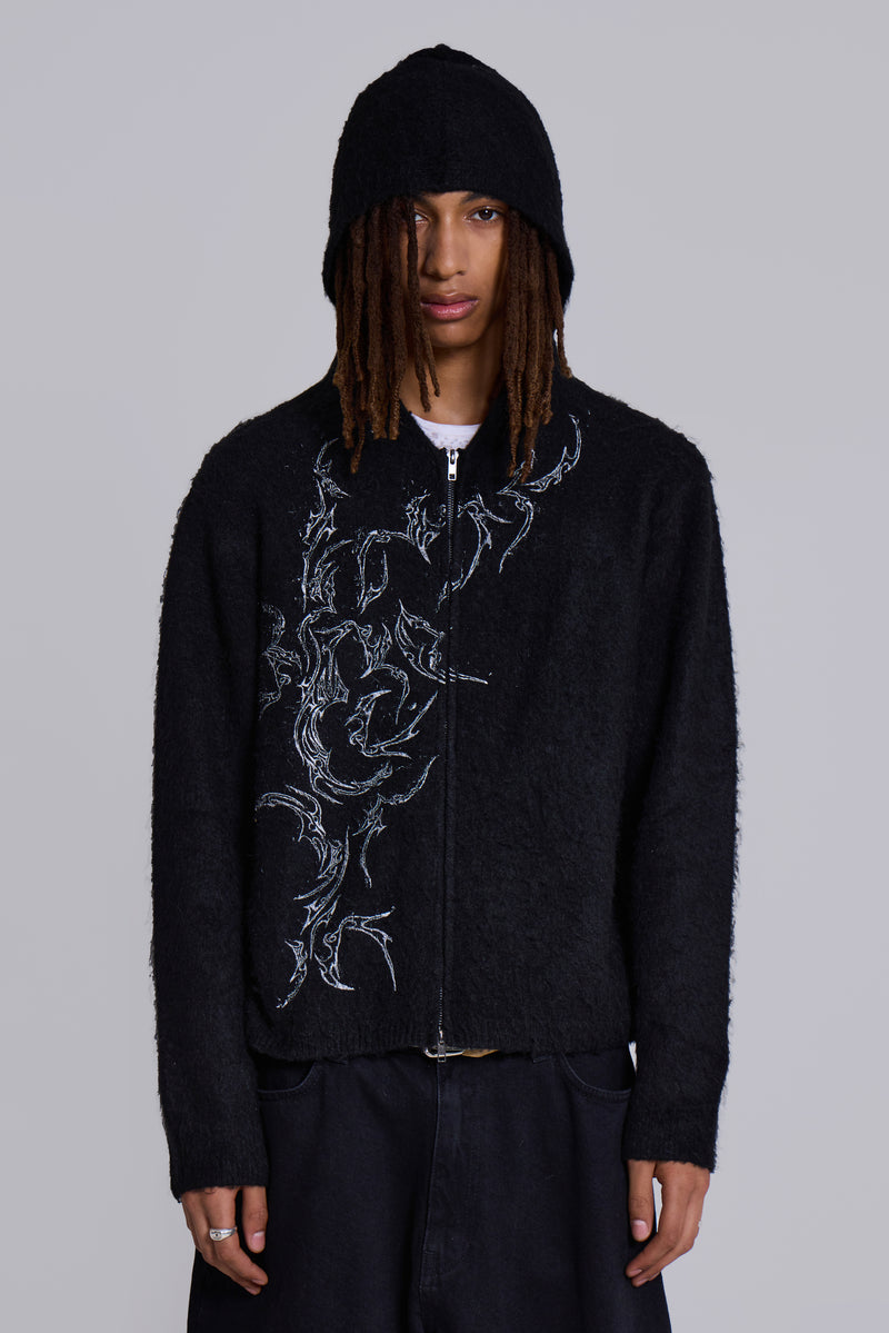 Scratch Mohair Zip-Up Hoodie