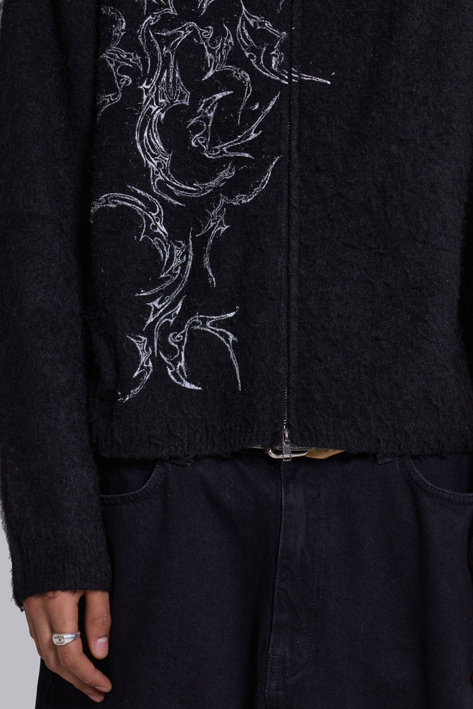 Scratch Mohair Zip-Up Hoodie