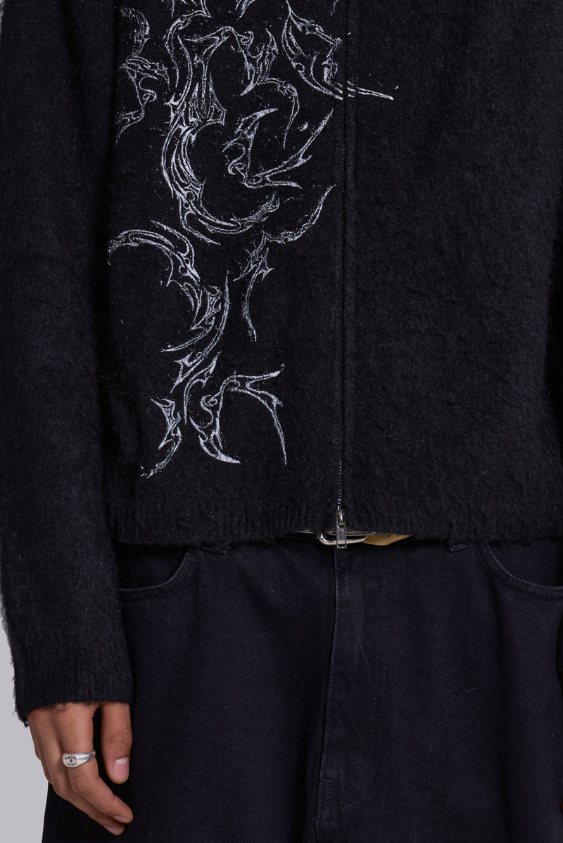 Scratch Mohair Zip-Up Hoodie