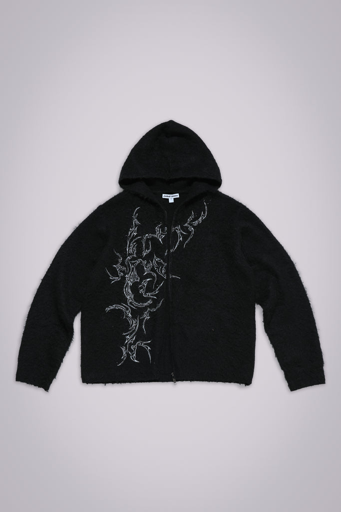 Scratch Mohair Zip-Up Hoodie