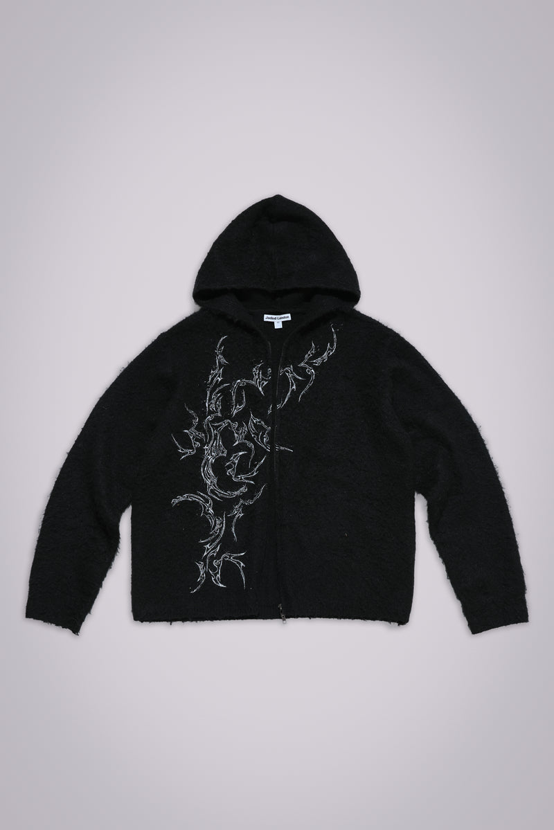 Scratch Mohair Zip-Up Hoodie