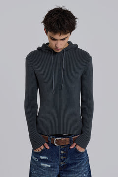Dornan Rib Hoodie - XS / Grey