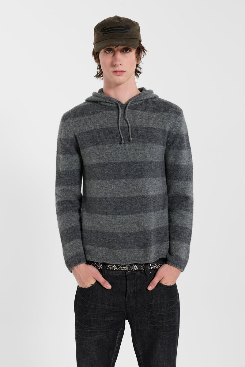 Dornan Striped Knit Hoodie