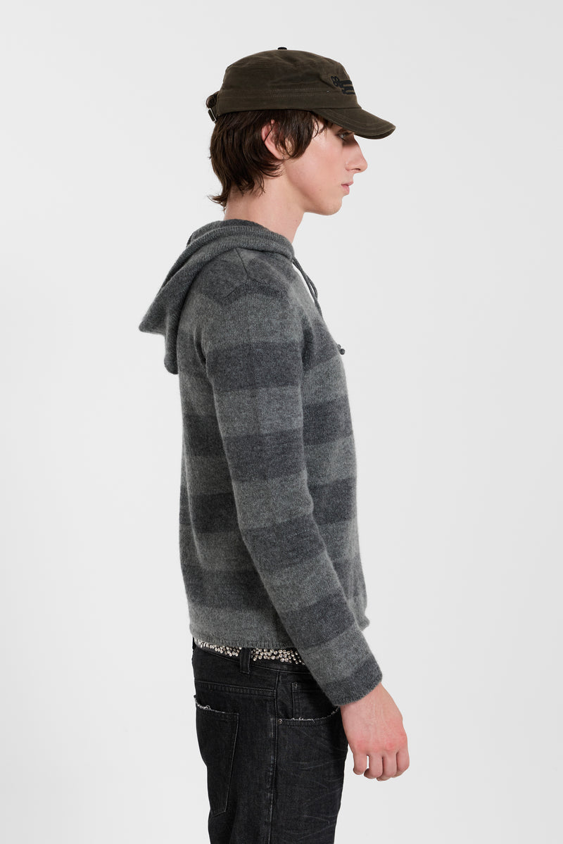 Dornan Striped Knit Hoodie
