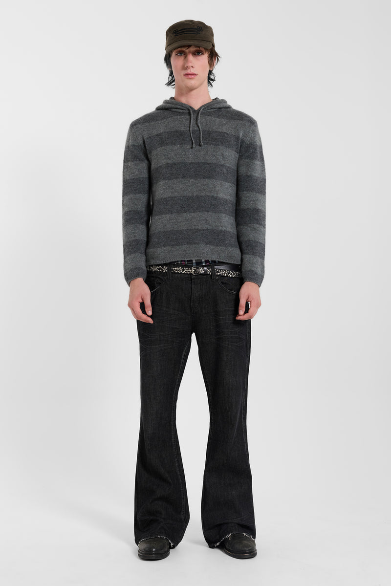 Dornan Striped Knit Hoodie