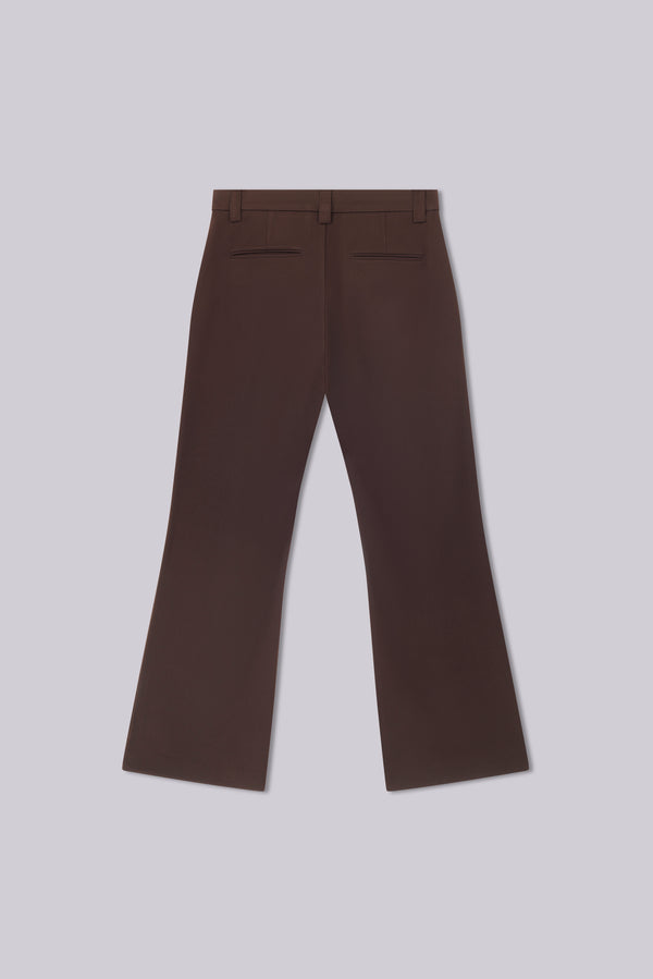 Brown Stacked Bootcut Suit Pants