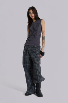 Black Check Goliath Suit Trousers - W30 / Black