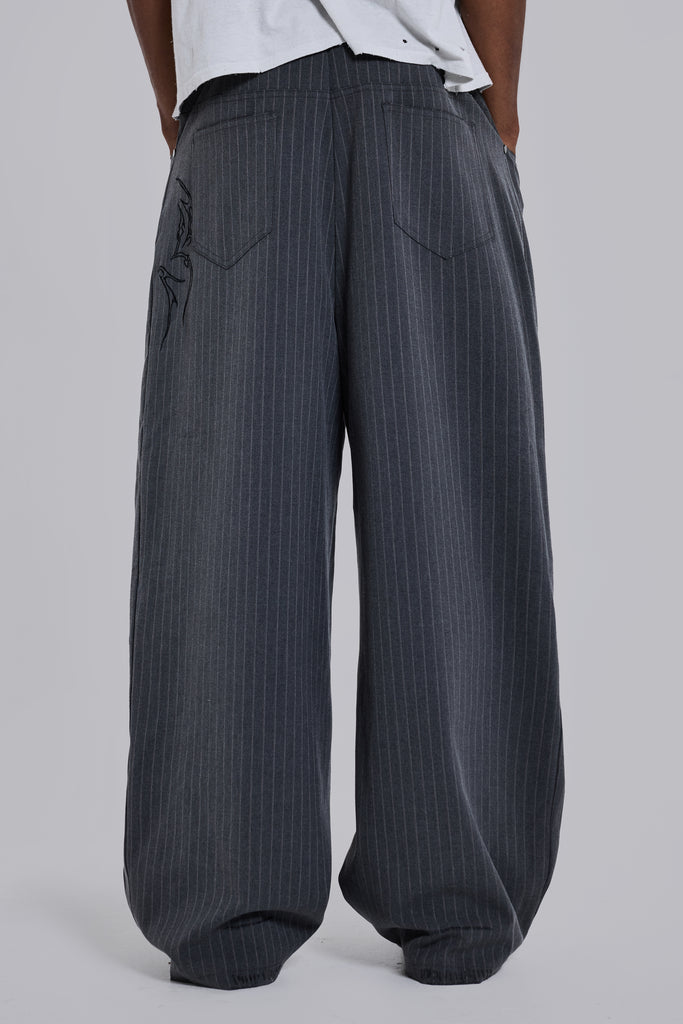Tattoo Pinstripe Goliath Suit Pants | Jaded London | Clothing