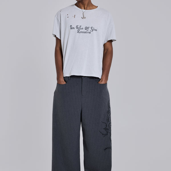 Tattoo Pinstripe Goliath Suit Pants | Jaded London | Clothing