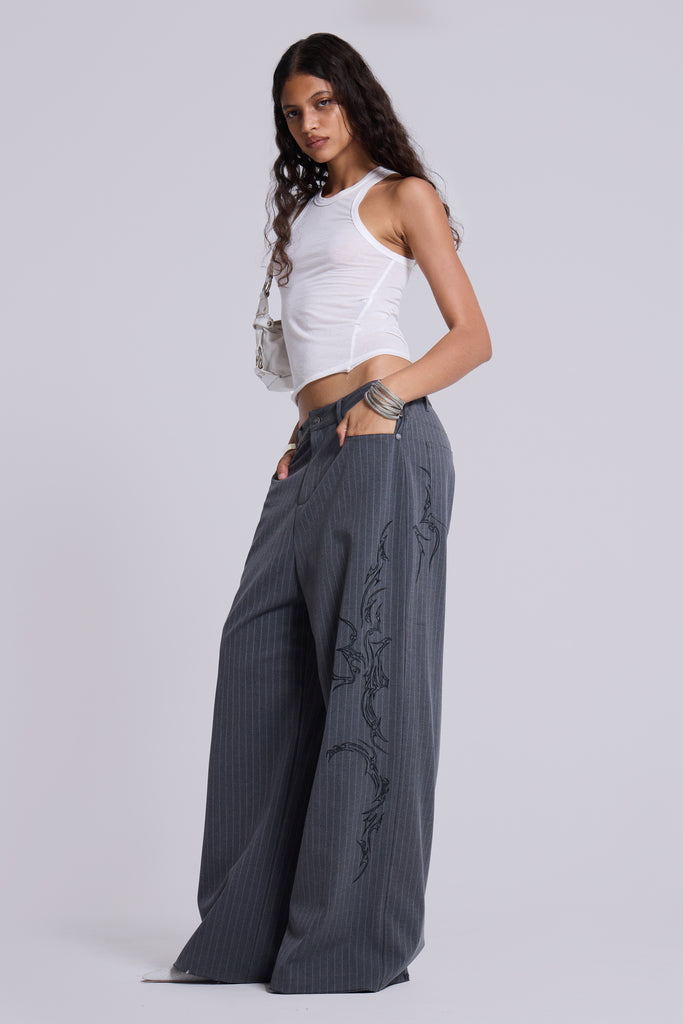 Tattoo Pinstripe Goliath Suit Pants