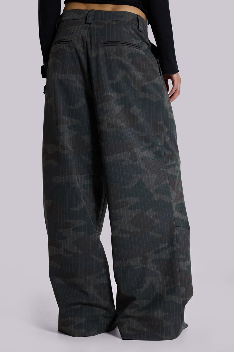 Camo Pinstripe Goliath Suit Pants