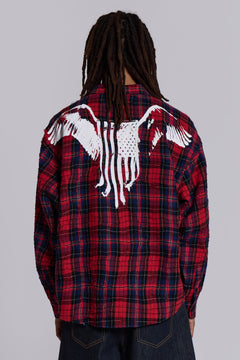 American Hawk Flannel Shirt - XXS / Red