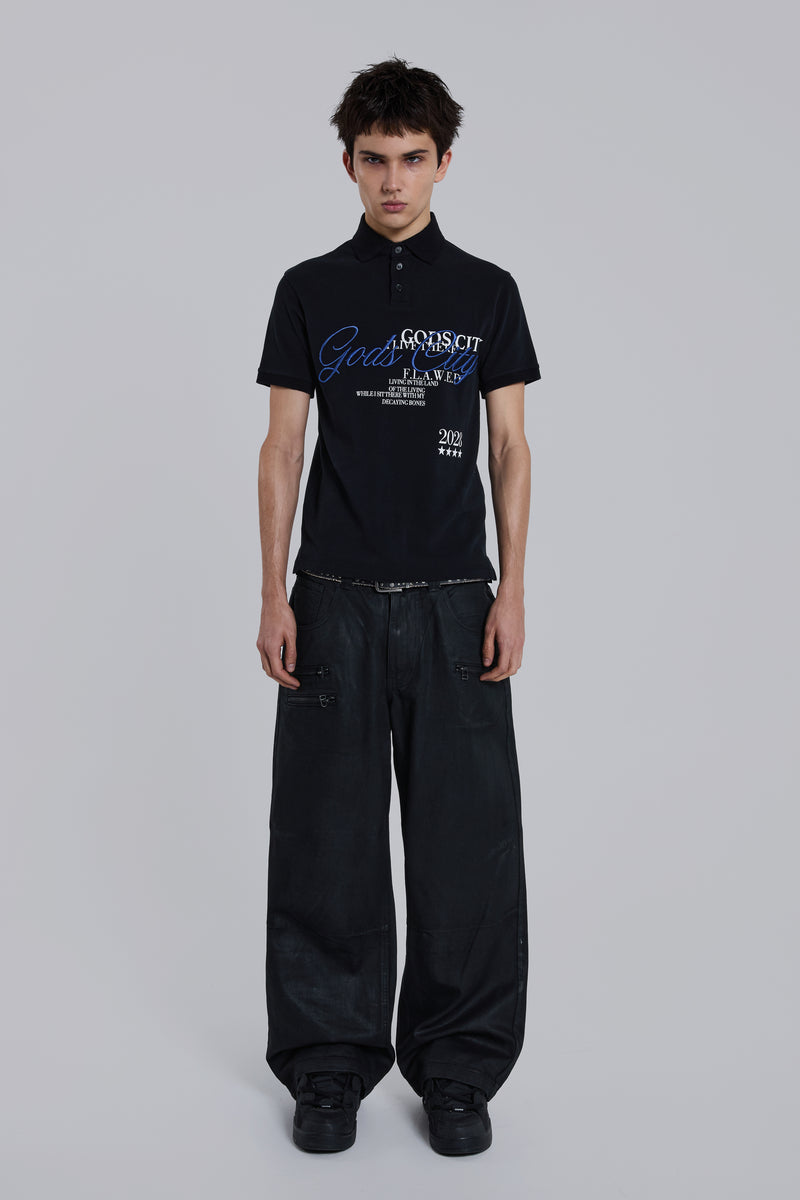 Coated Zip Colossus Jeans | Jaded London | Clothing