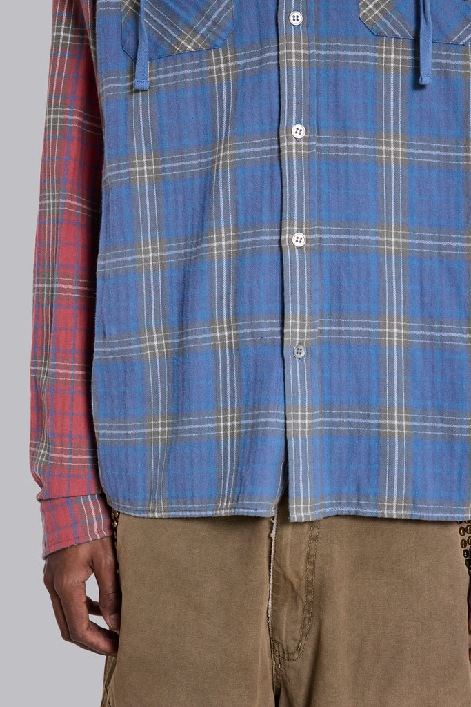 Checked Button-Up Hooded Shirt | Jaded London | Clothing