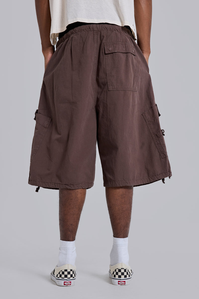 Shop Brown Parachute Cargo Baggy Shorts | Jaded London | Clothing