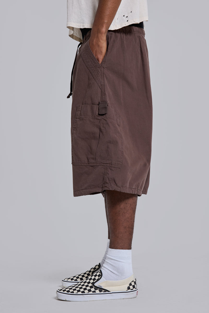 Shop Brown Parachute Cargo Baggy Shorts | Jaded London | Clothing