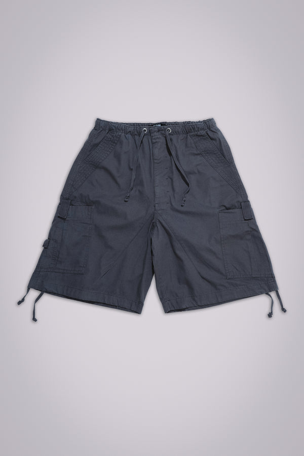 Vintage Grey Parachute Cargo Shorts
