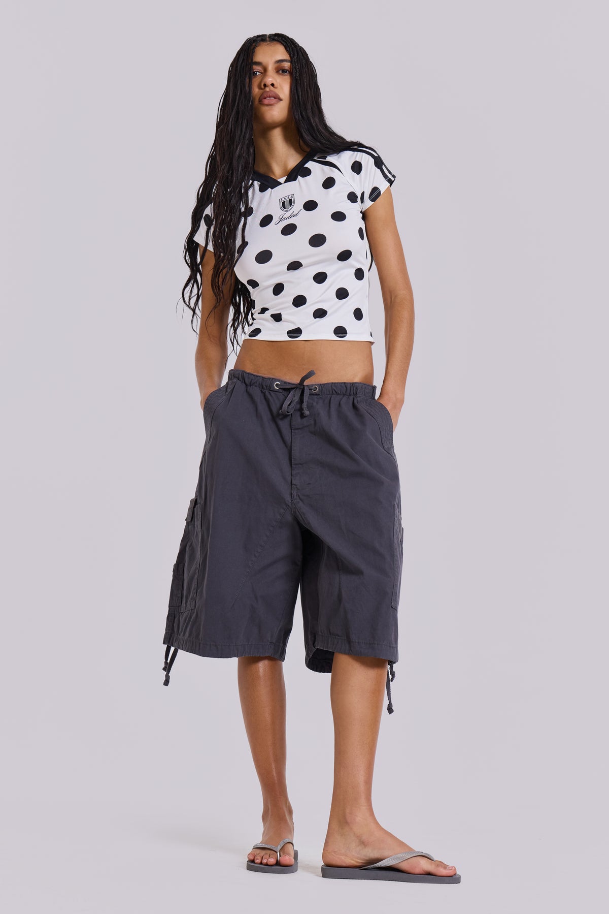 Short cargo gris vintage parachute - Jaded London