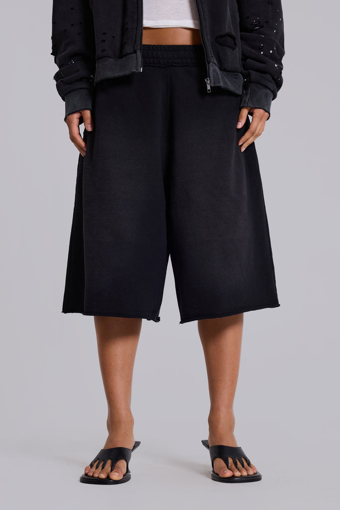 Shop Washed Black Monster Jogger Shorts | Jaded London | Clothing