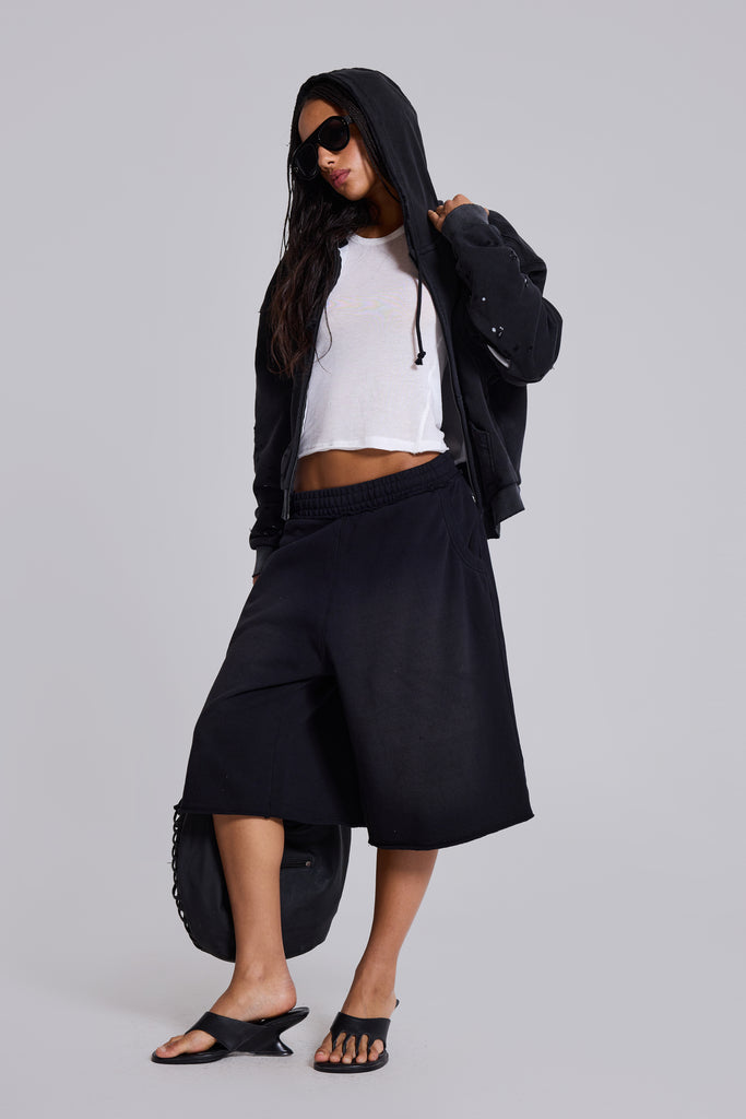 Shop Washed Black Monster Jogger Shorts | Jaded London | Clothing