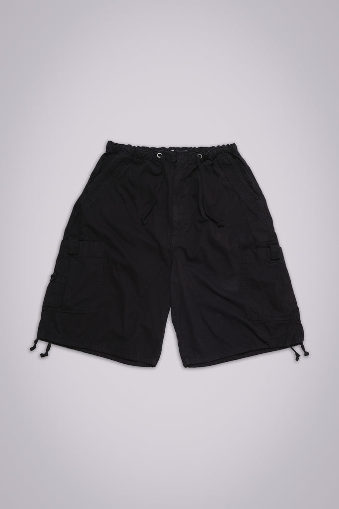 Black Parachute Cargo Baggy Shorts