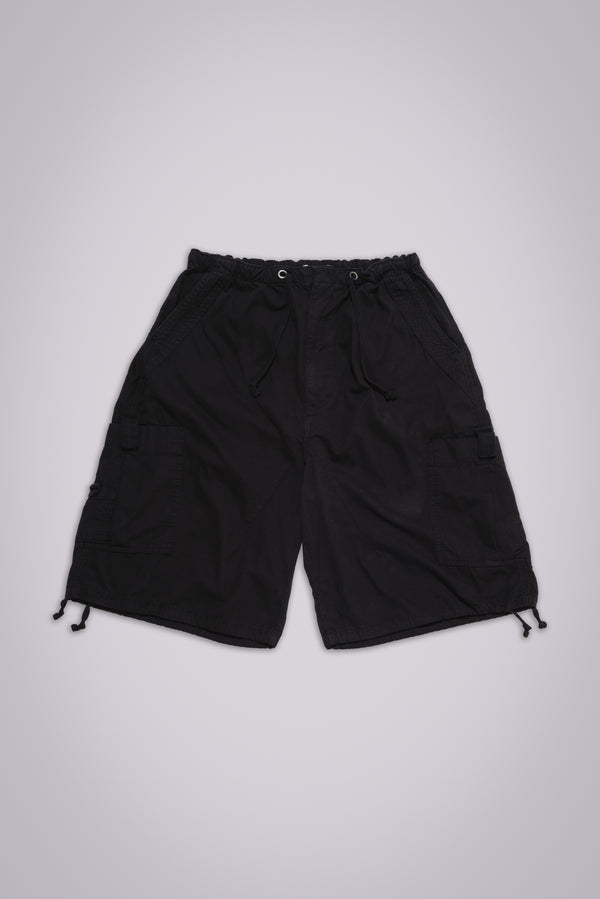 Black Parachute Cargo Baggy Shorts