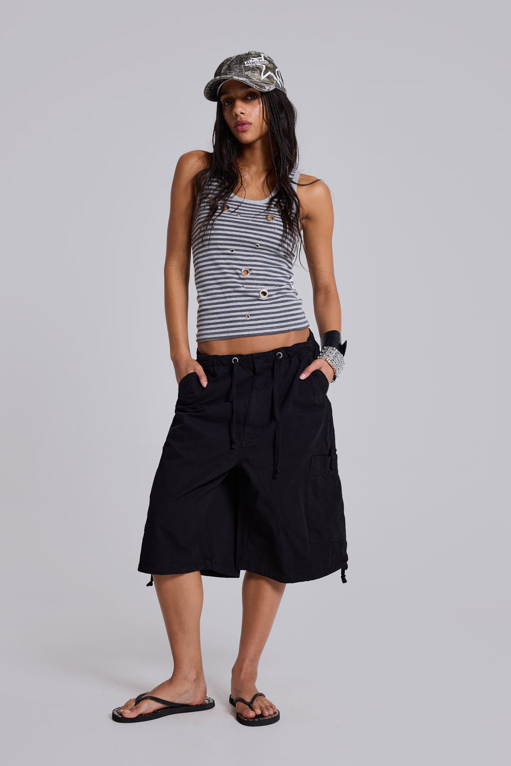 Shop Black Parachute Cargo Shorts | Jaded London | Clothing