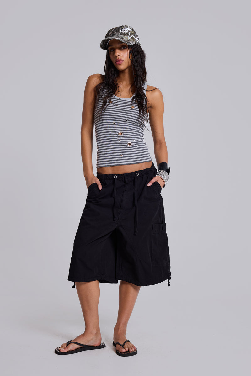 Shop Black Parachute Cargo Shorts | Jaded London | Clothing