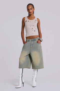 Light Wash Jumbo Jorts – view 1