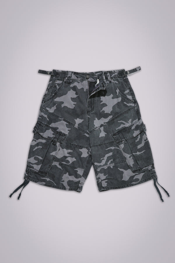 Black Cadet Camo Baggy Shorts