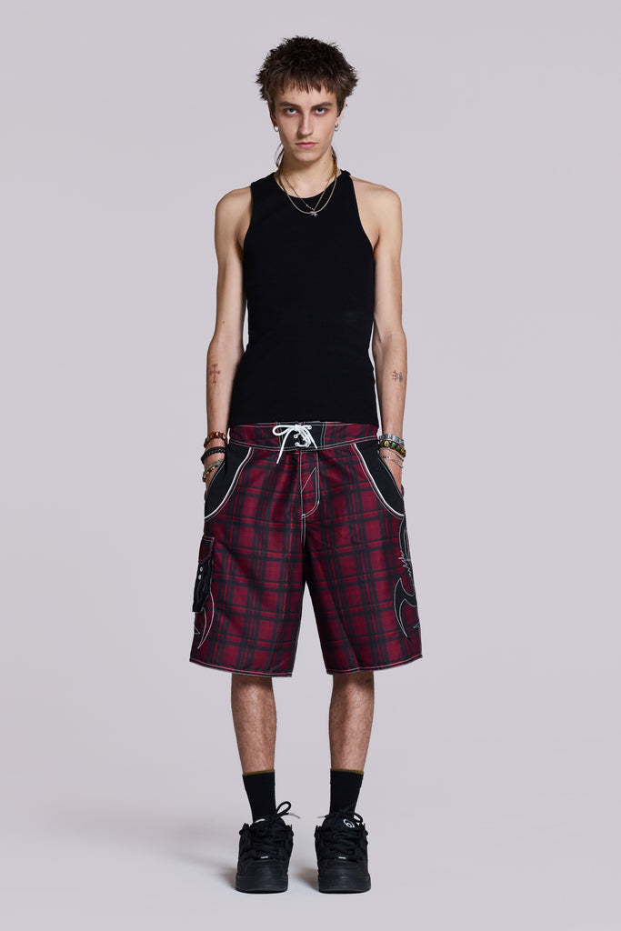 Tribal Check Board Shorts