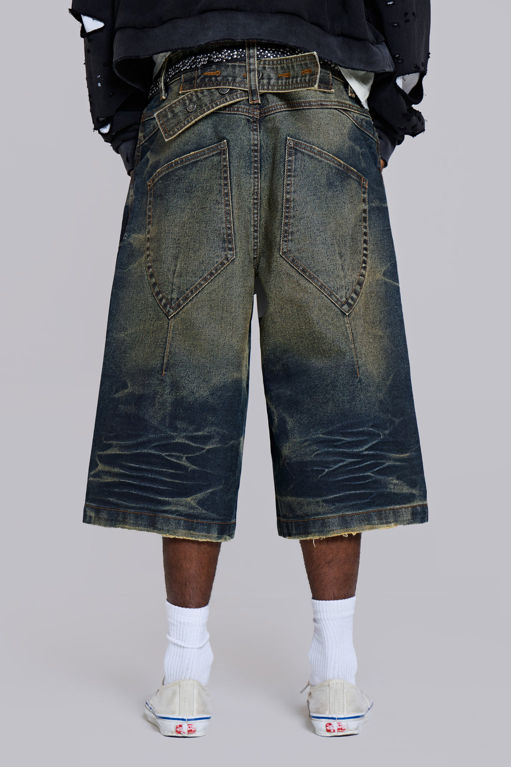 Blue Cinch Back Colossus Jorts | Jaded London | Clothing