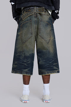 Blue Cinch Back Colossus Jorts - W36 / Blue