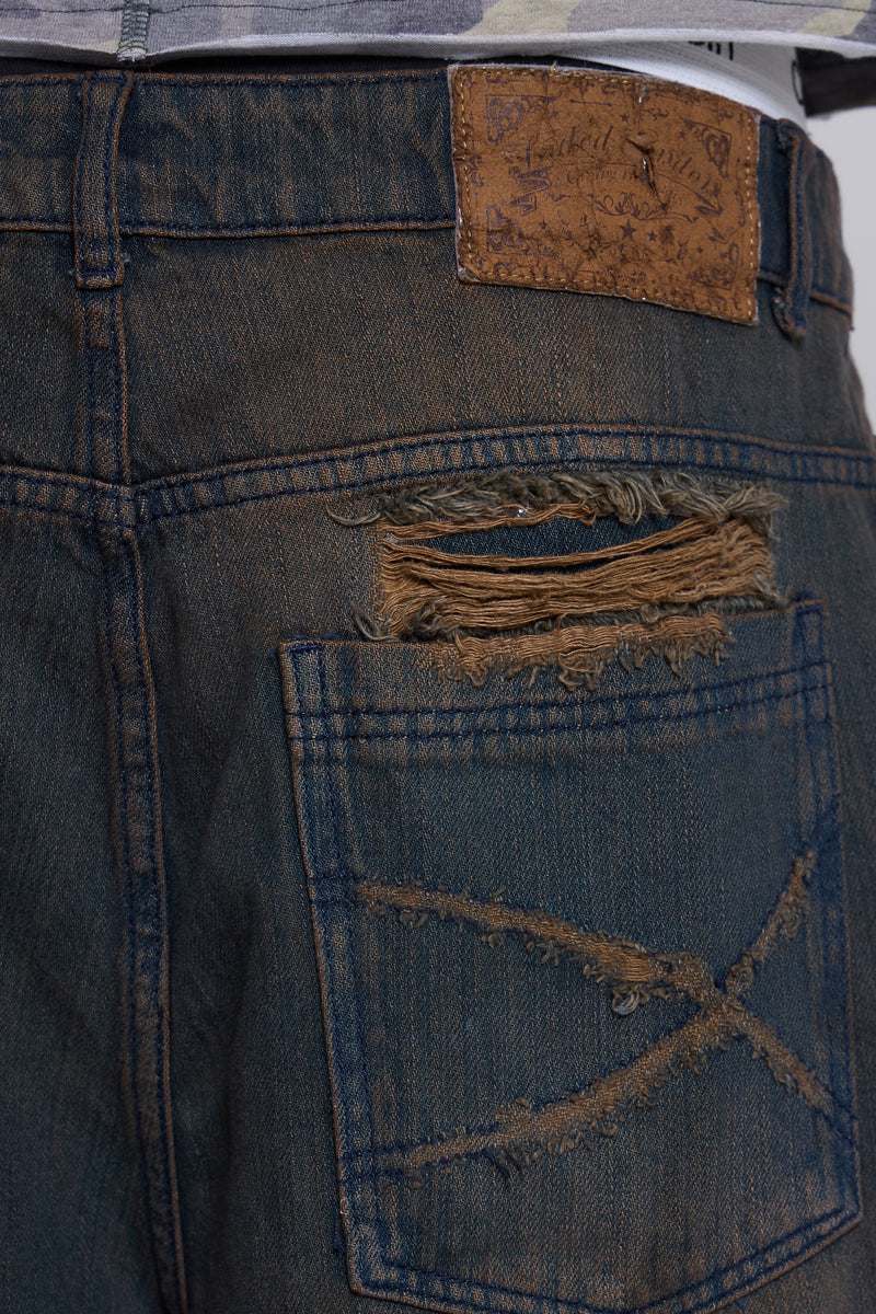 Dark Vintage Wash Glasto Shorts