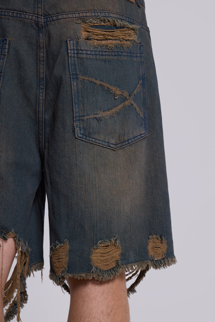 Dark Vintage Wash Glasto Shorts