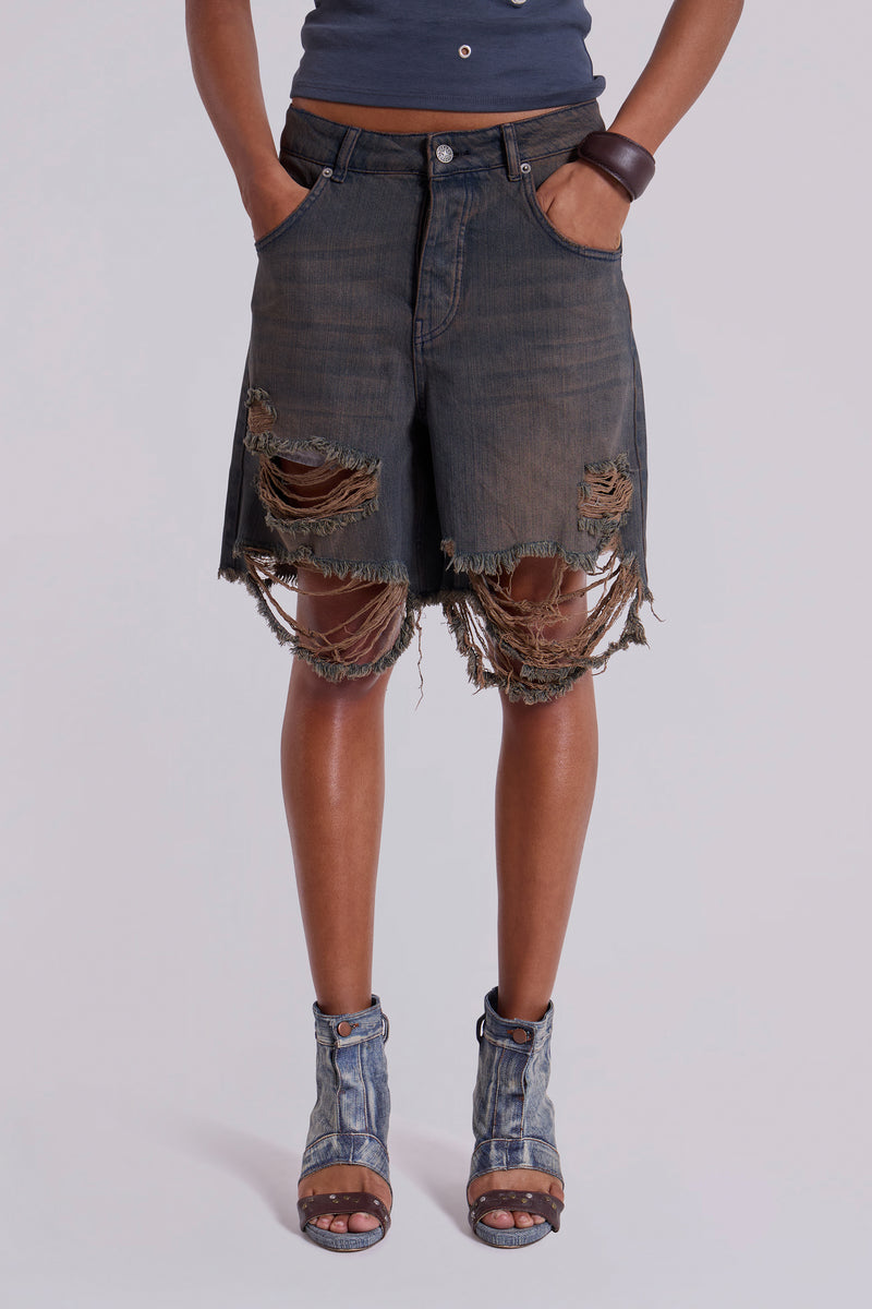 Dark Vintage Wash Glasto Shorts