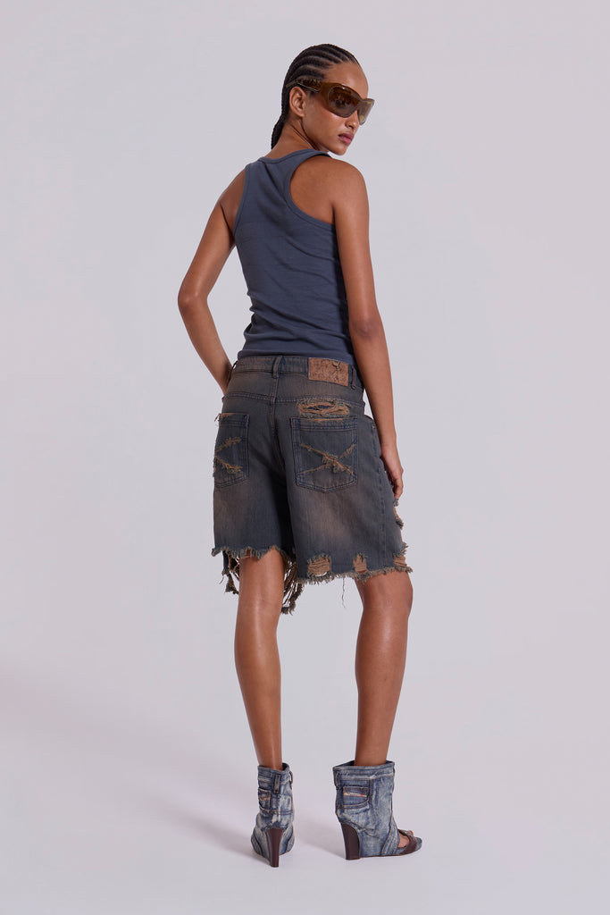 Dark Vintage Wash Glasto Shorts