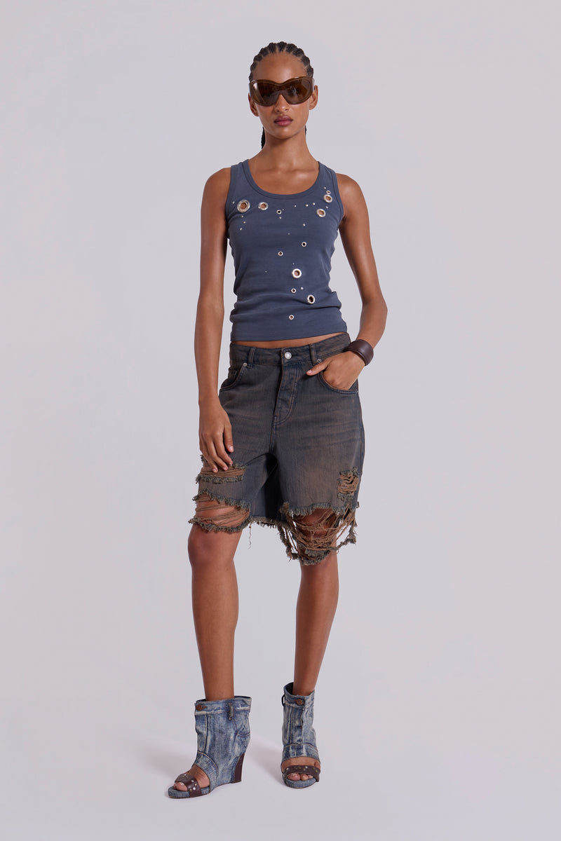 Dark Vintage Wash Glasto Shorts