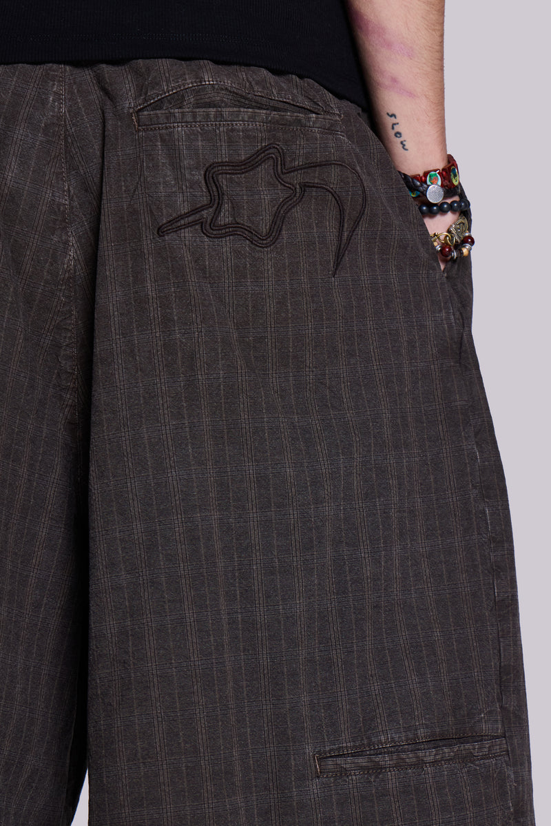 Brown Check Jumbo Jorts