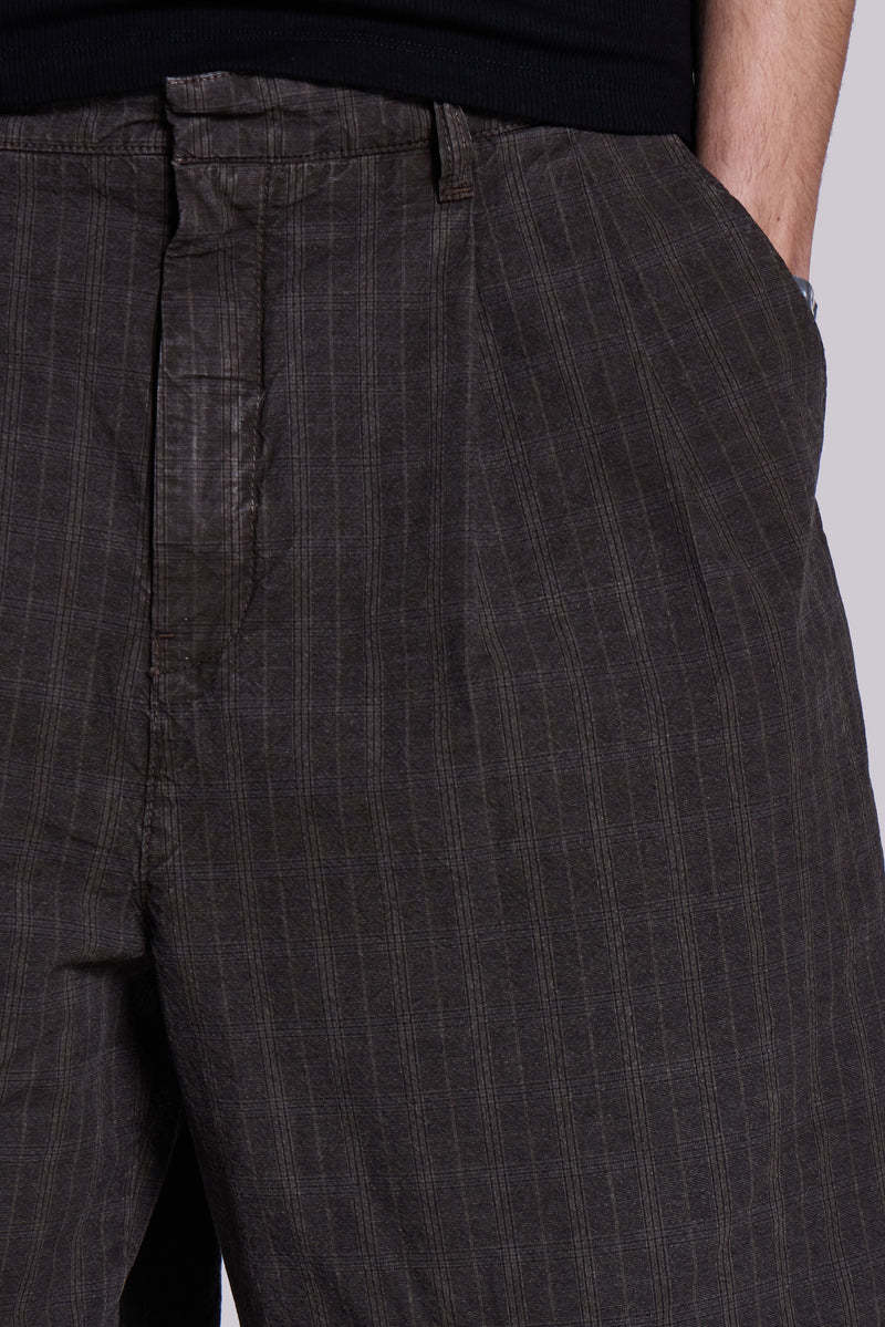 Brown Check Jumbo Jorts