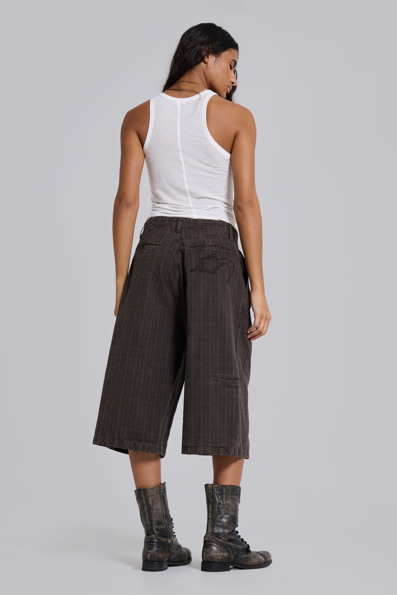 Brown Check Jumbo Jorts