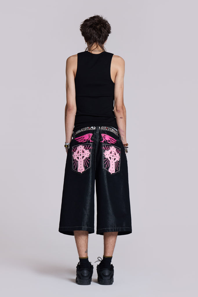 Pink Sapphire Cross Colossus Jorts