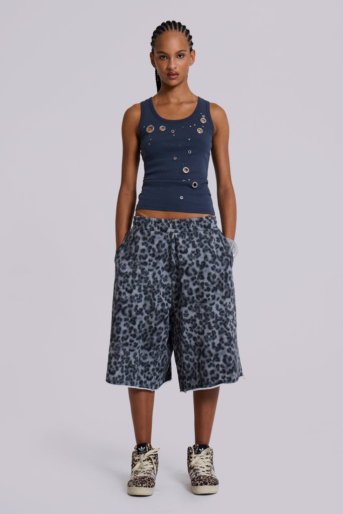 Airbrush Grey Leopard Monster Shorts