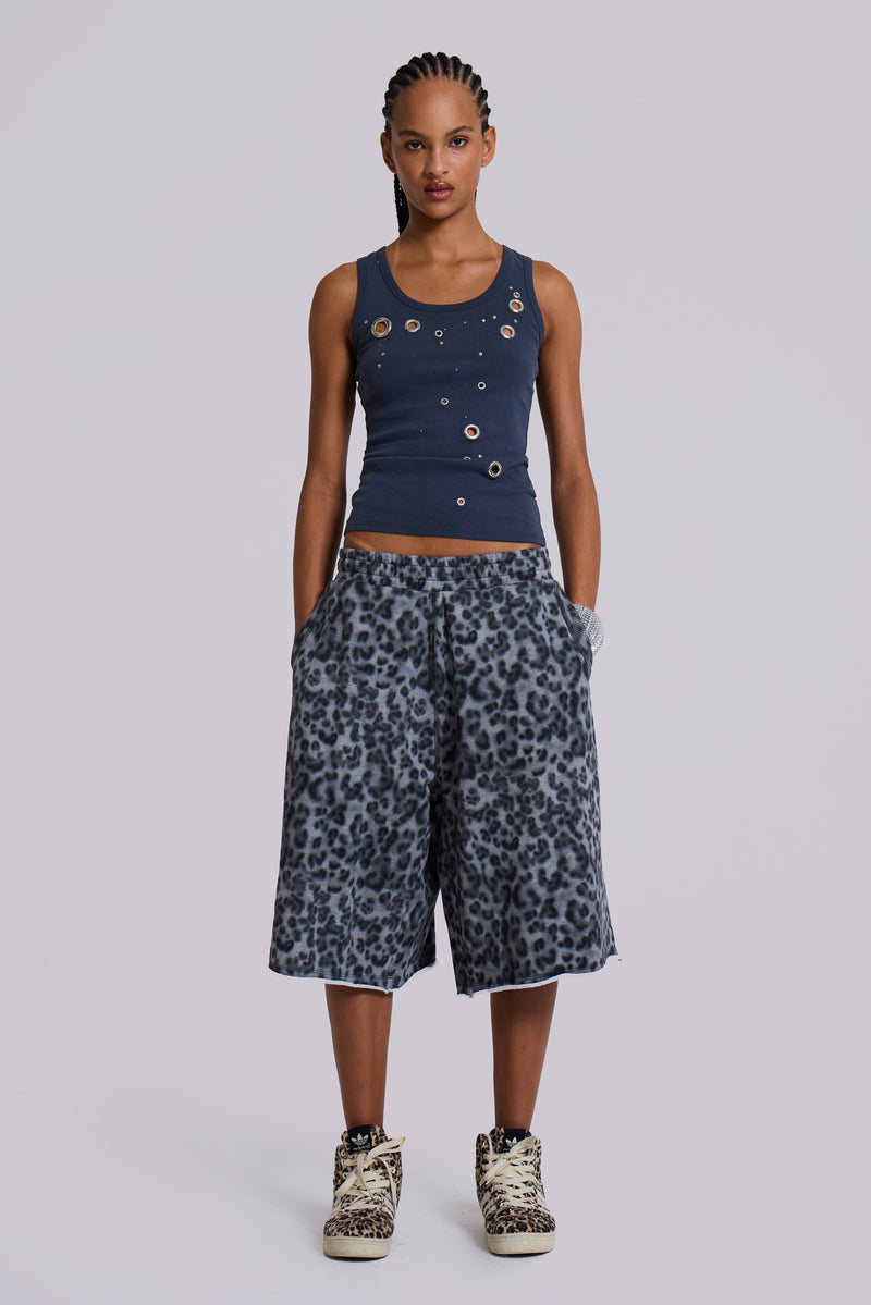 Airbrush Grey Leopard Monster Shorts